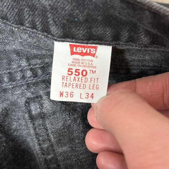 Vintage 90s Made in USA Levi's 550 Orange Tab Denim Jeans - Picture 4 of 5